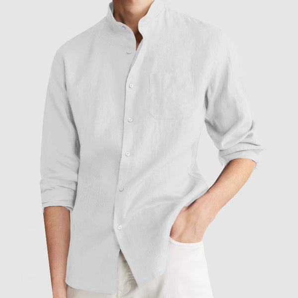 Men's Standing Collar Pocket Shirt