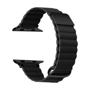 Men's Genuine Leather Magnetic Reverse Buckle Loop Strap