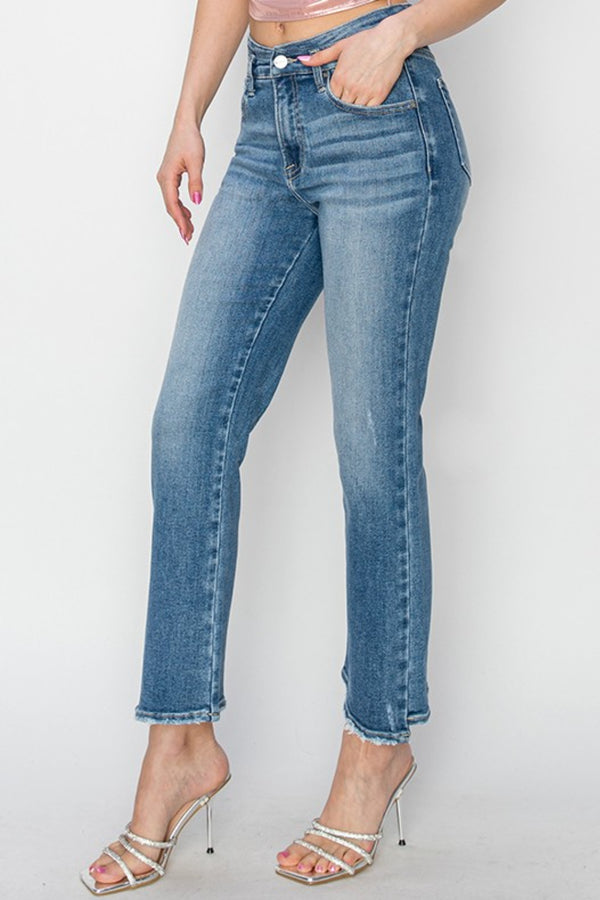 High Rise Slim Straight Jeans