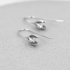 Silver Open Flower Earrings