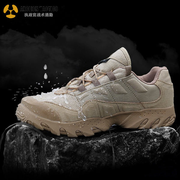 Men's leather military boots men's special forces waterproof tactical shoes outdoor hiking shoes