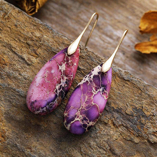 Emperor Stone Droplet Pendant Earrings