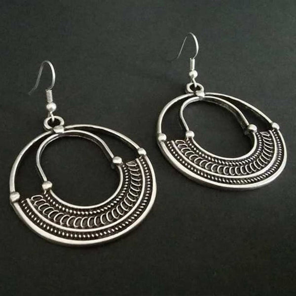 Geometric round hollow earrings