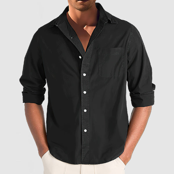 Men's Premium Cotton Basic Long Sleeve Shirt