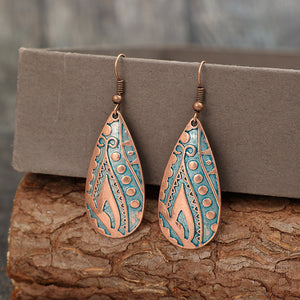 Retro Droplet Pattern Earrings