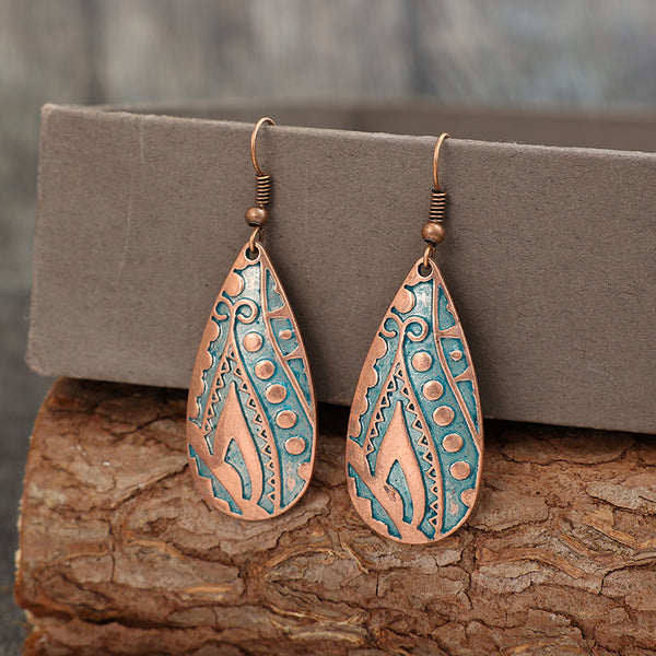 Retro Droplet Pattern Earrings