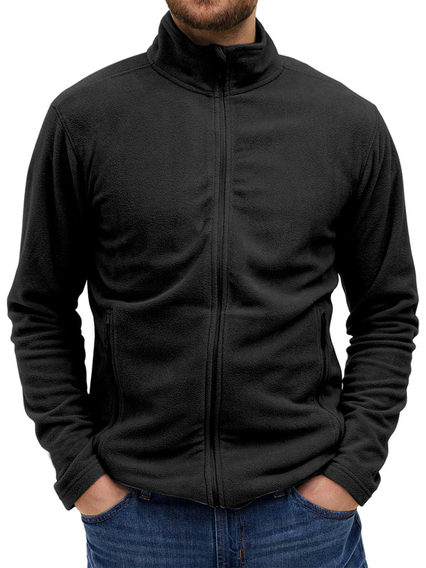 Men's Daily Solid Color Polar Fleece Zipper Sweatshirt