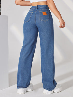 Women's Basic High Waisted Wide Leg Jeans