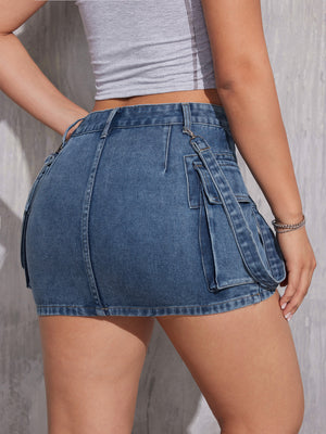 Summer Fashion Suspender Denim Shorts