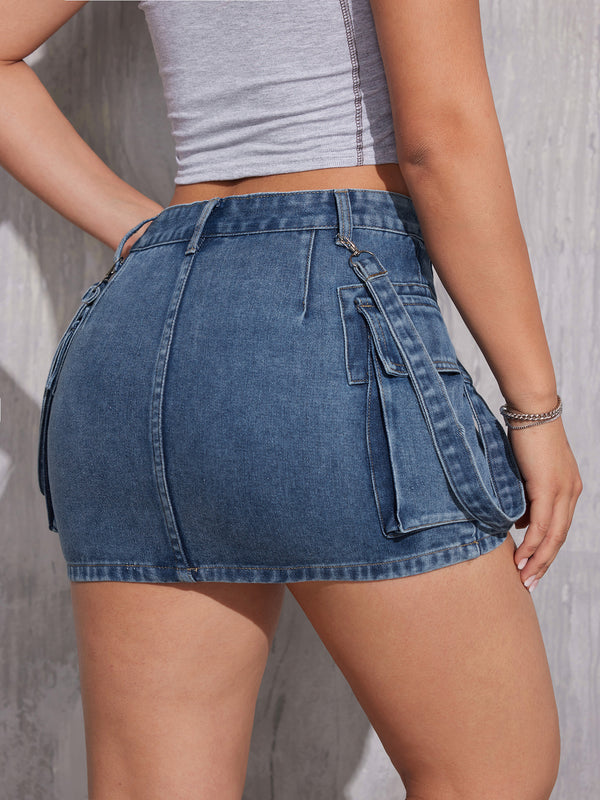 Summer Fashion Suspender Denim Shorts