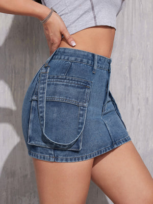 Summer Fashion Suspender Denim Shorts