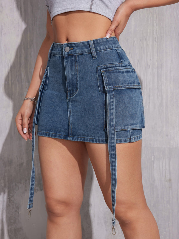 Summer Fashion Suspender Denim Shorts