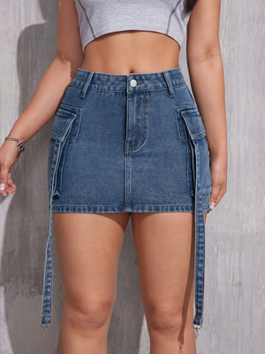 Summer Fashion Suspender Denim Shorts