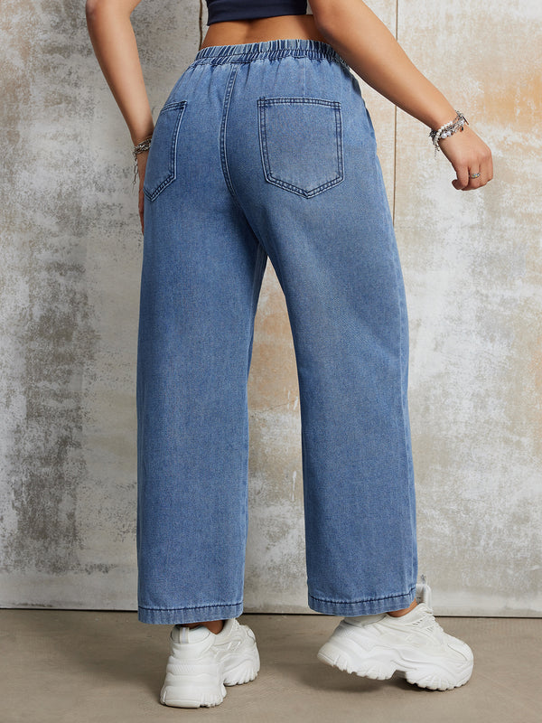 Vintage Sky BlueJeans High Waisted Wide Leg Jeans