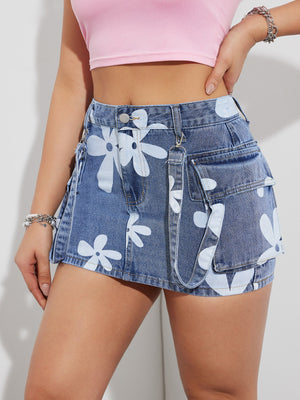 Summer Fashion Suspender Denim Shorts