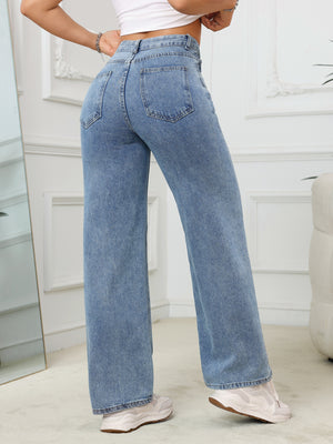 Basic High Waist Wide Leg Jeans