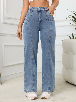 Basic High Waist Wide Leg Jeans