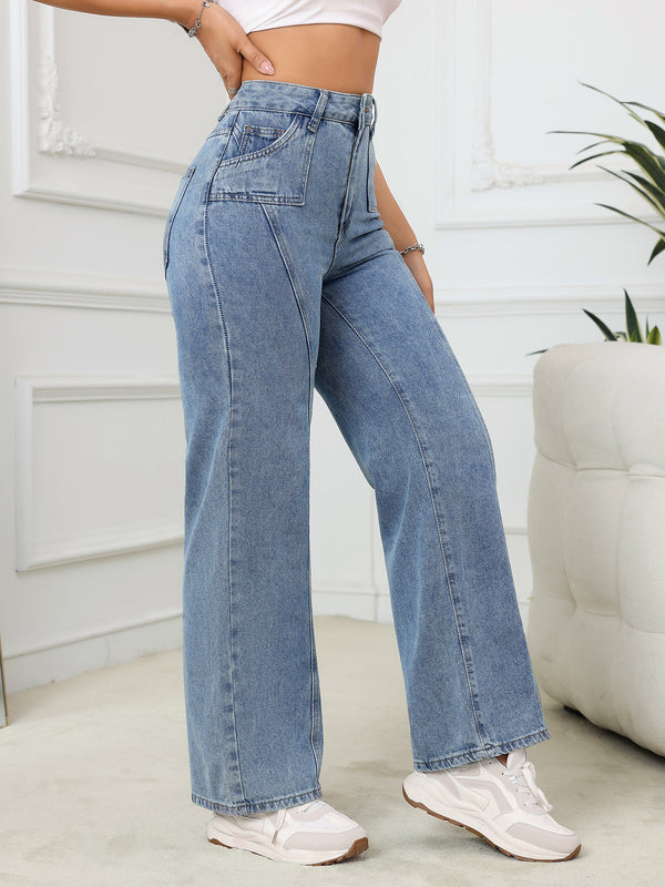 Basic High Waist Wide Leg Jeans