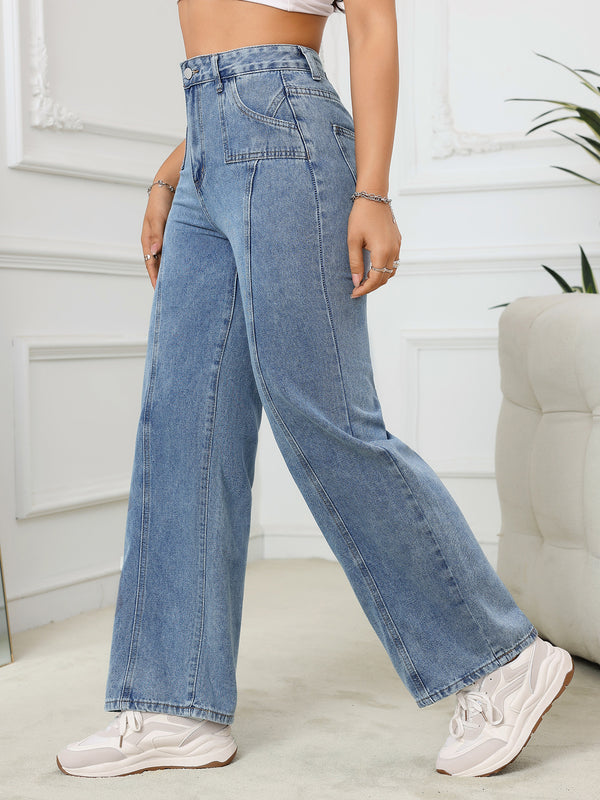 Basic High Waist Wide Leg Jeans