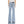 High Rise Flare Denim Jeans With Clean Hem