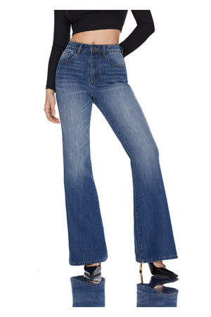 High Waisted Slim Flare Jeans