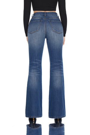 High Waisted Slim Flare Jeans