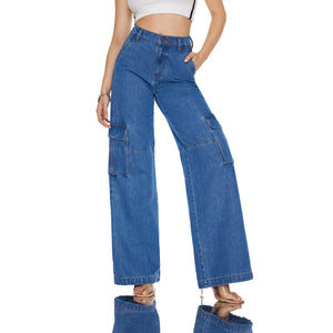 Low Rise Low Crotch Wide Leg Jeans