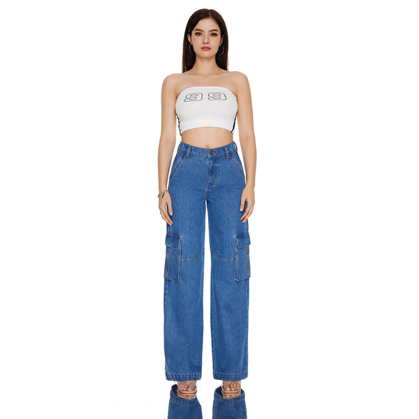 Low Rise Low Crotch Wide Leg Jeans