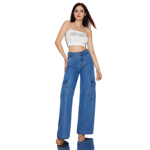 Low Rise Low Crotch Wide Leg Jeans