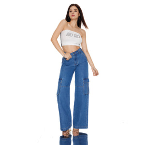 Low Rise Low Crotch Wide Leg Jeans