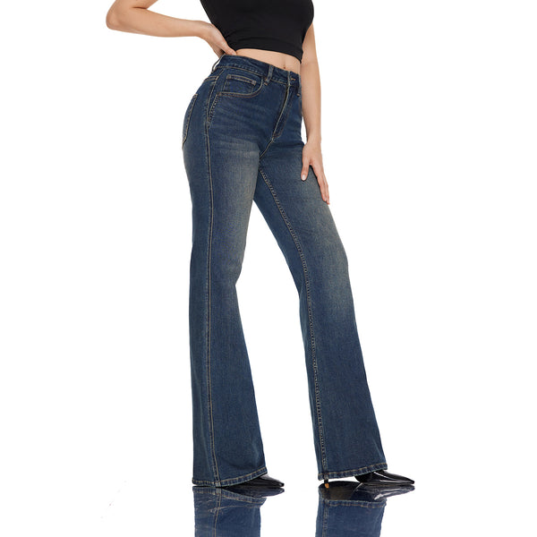 Vintage Washed Flared Jeans