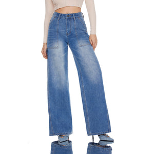 Length Barrel Leg Jeans