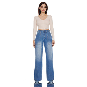 Length Barrel Leg Jeans