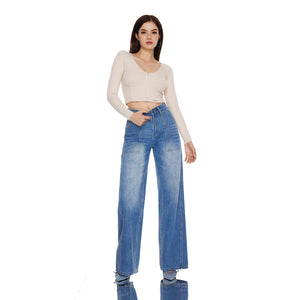 Length Barrel Leg Jeans