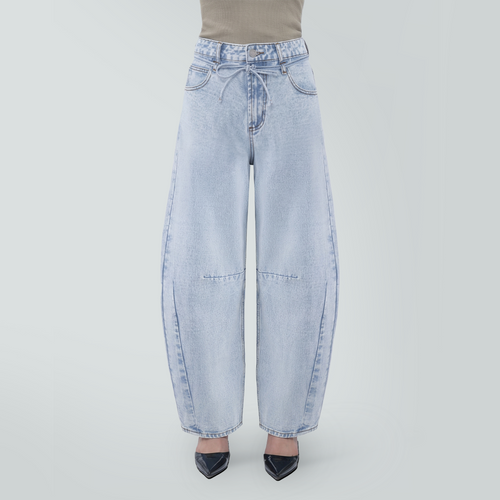 ONESO Women's High Waist Baggy Barrel Leg Jeans Relaxed Streetwear Pocket Basic Fitted Denim Jeans