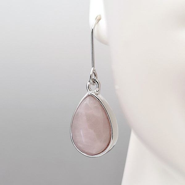 Pink Crystal Natural Stone Earrings