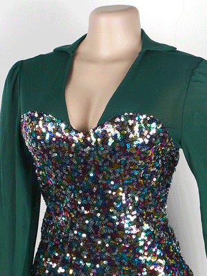 Sequin Patchwork Long Sleeve Jumpsuit