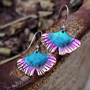 Blue butterfly boho earrings in sterling silver