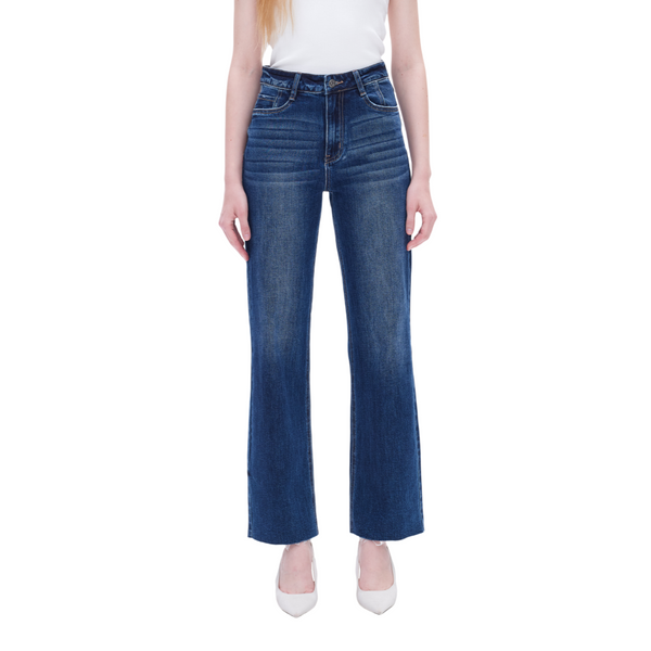 Women High Rise Stretch Wide Leg Jeans BYW8066