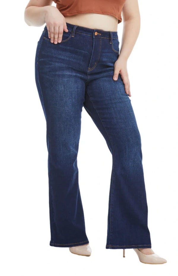 High Rise  Stretch Flare Plus Size Jeans