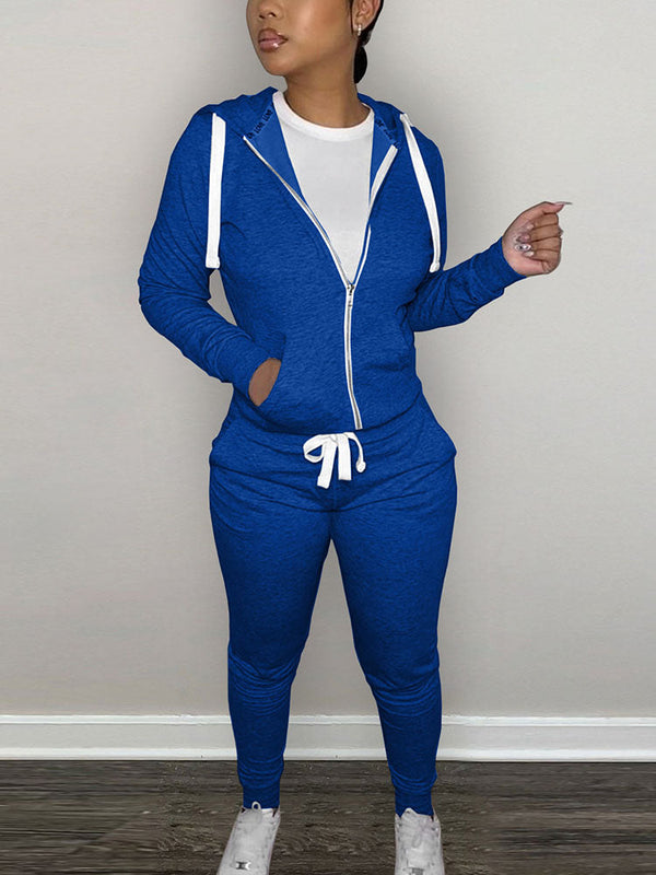 Casual Hoodies And Pant Tracksuit Set