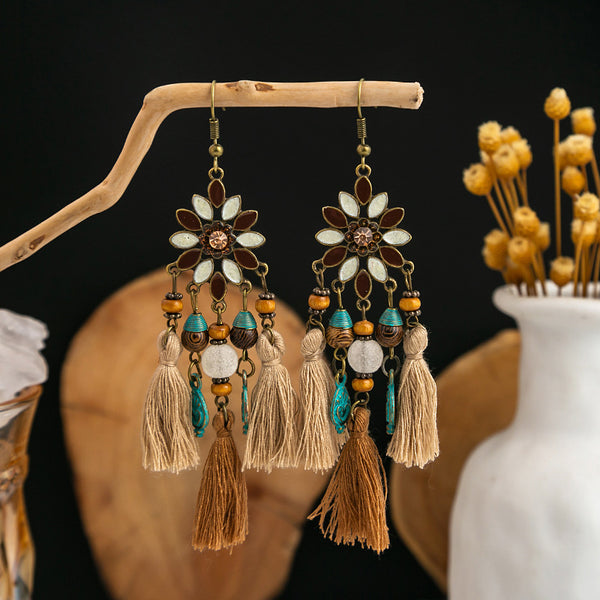 Tassel flower earrings