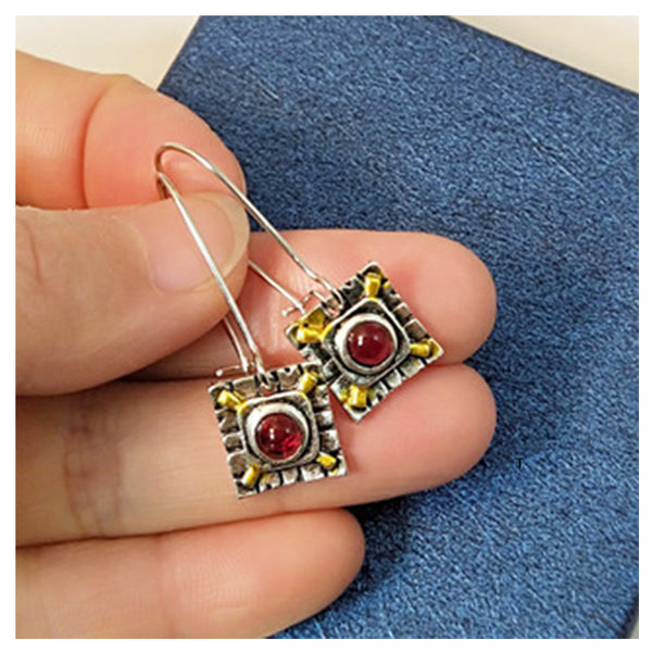 Retro Ruby Earrings