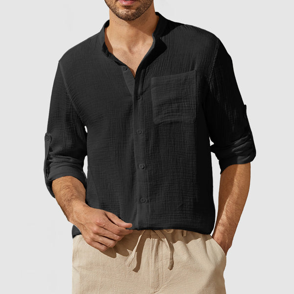 Men's Casual Textured Pocket Shirt