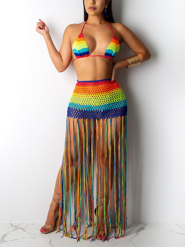 Rainbow Fringe Crochet Set