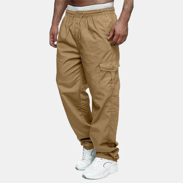 Men's Cargo Pants Relaxed Fit Sport Pants Jogger Sweatpants Drawstring Outdoor Trousers with Pockets