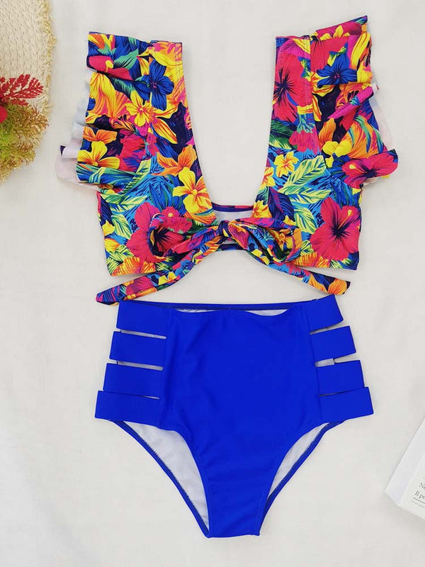 Floral Ruffle Bikini Set