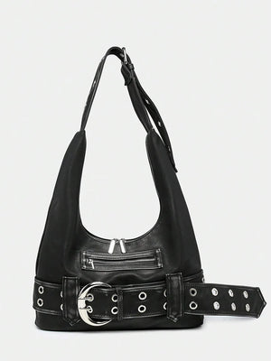 Buckle Shoulder Tote Bag