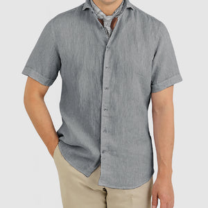 Gentleman's Daily Cotton Linen Short Sleeve Shirt