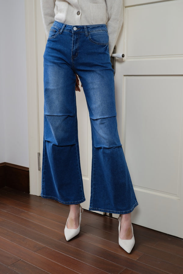 Womens Wide Leg Jeans Mid Waist Trendy Baggy